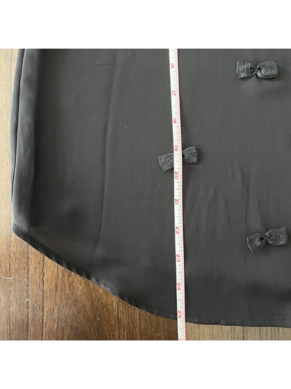 LC Lauren Conrad Black Chiffon Peter Pan Collar 3D Bow Blouse Coquette Medium - Picture 14 of 14